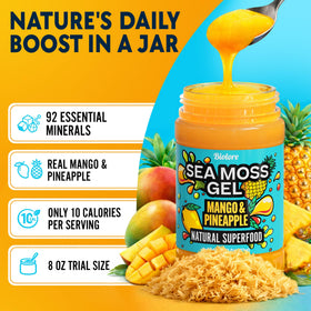 Biolore Sea Moss Gel serving spoon ready for daily 2 tbsp portion