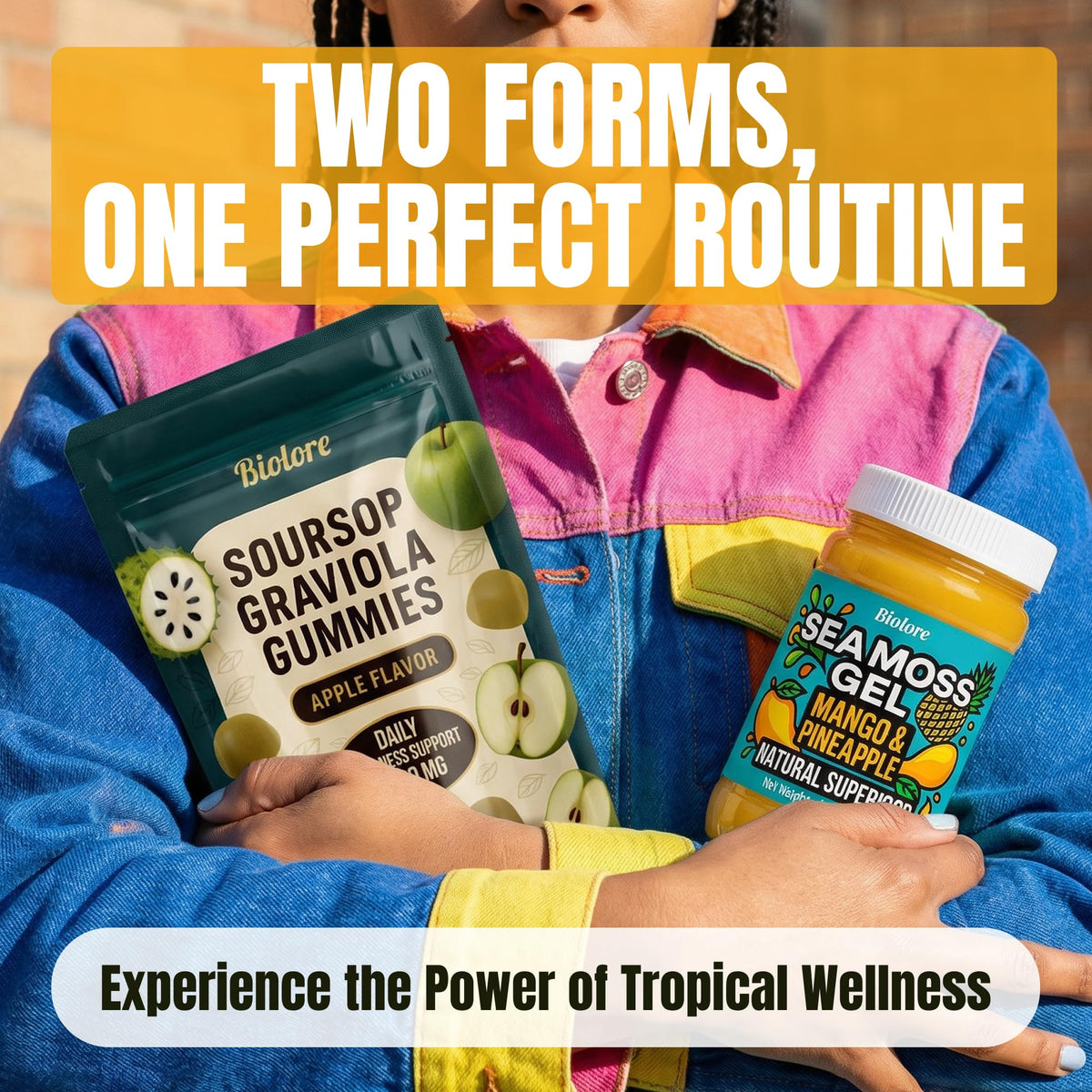 Biolore Soursop Graviola Gummies Apple flavor, convenient daily bite for a tasty wellness boost