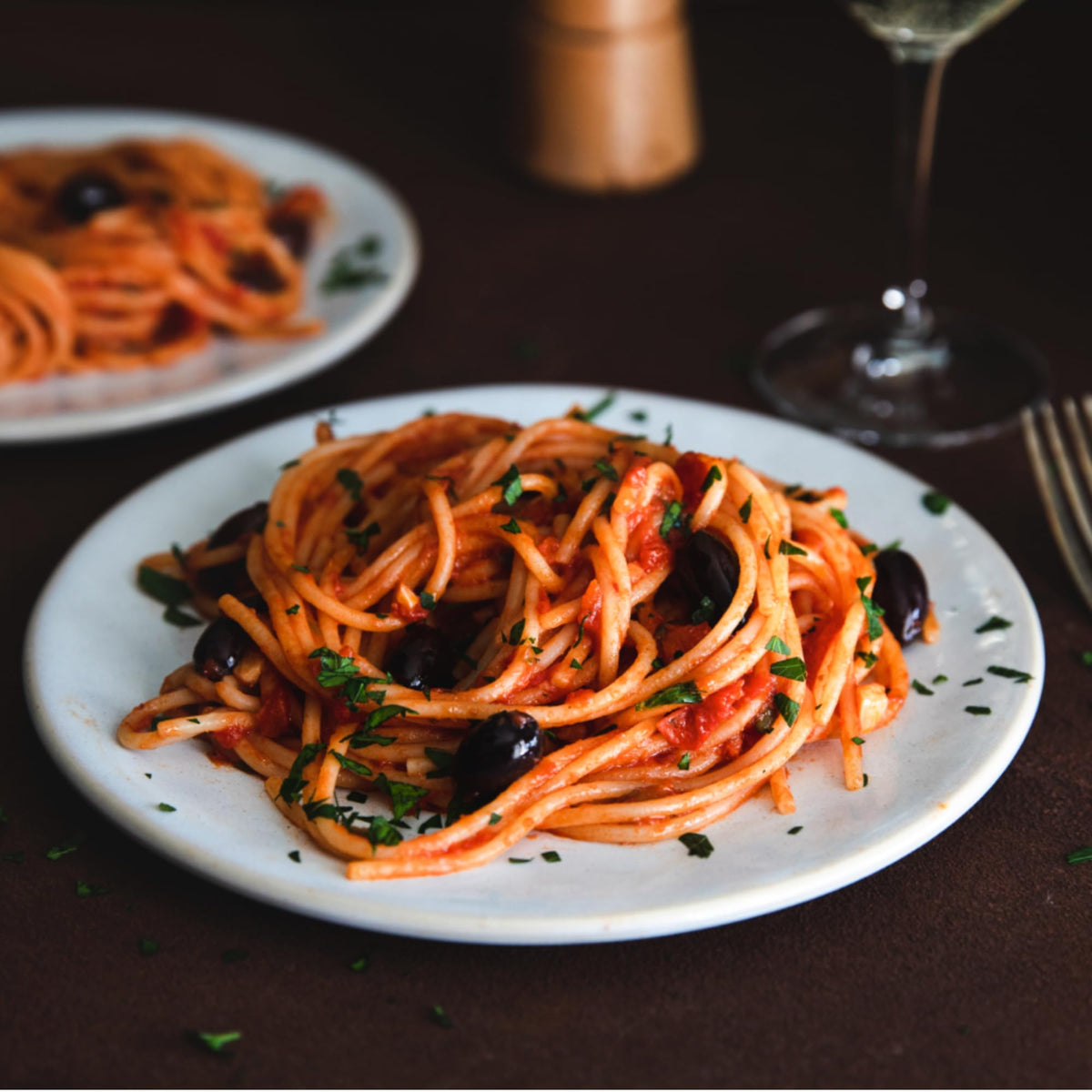 Bionaturae bronze-die texture pasta, coarse surface helps sauce cling for rich flavor