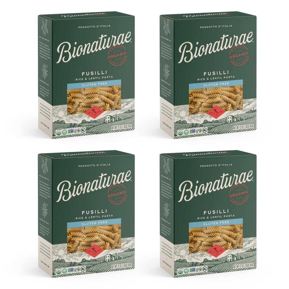 Bionaturae Fusilli packaging front with gluten-free pasta for meals