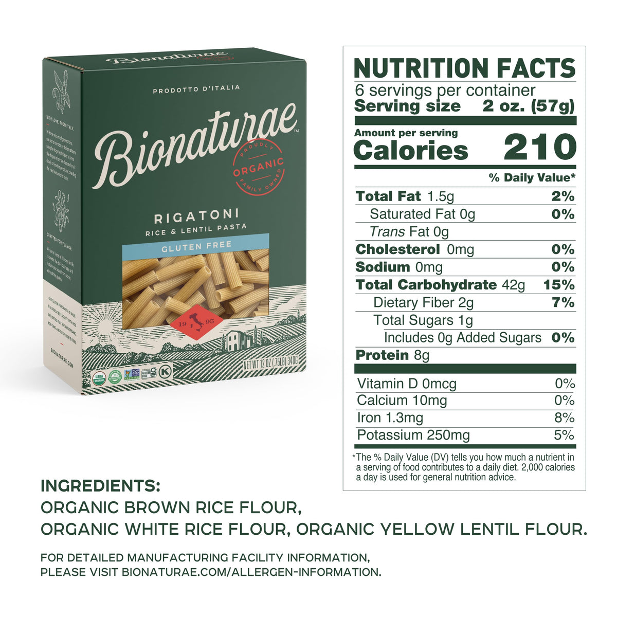 Bionaturae Rigatoni cooked plate demonstrates al dente texture with your favorite sauce.
