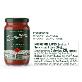 Bionaturae tomato paste in kitchen scene ready for recipes.