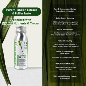 BIONUTRICIA EXTRACT pandan drops amber liquid for versatile beverages.