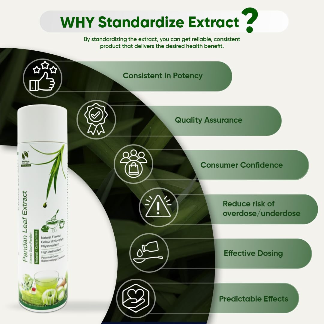 Natural green hue adds color to recipes with Bionutricia Extract pandan concentrate.