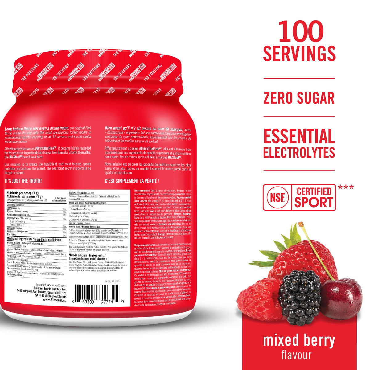 Glass of Biosteel hydration mix ready to drink after activity.
