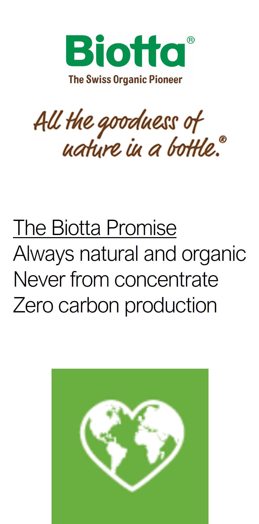 Biotta Breuss label close-up shows Swiss organic quality and non-GMO status