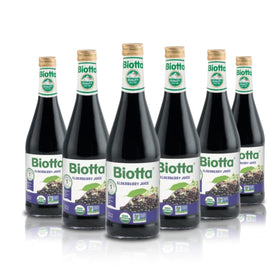 Biotta elderberry juice bottle highlighting natural antioxidants for daily wellness.