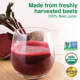 Biotta Organic Beet Juice label close-up showing organic certification.