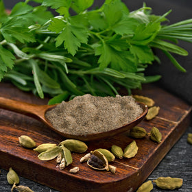 Birch and Meadow cardamom tea steeping adds warm aromatic notes.