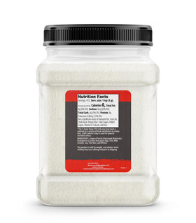 Close-up of Birch & Meadow Cream of Tartar powder highlighting fine texture for whipping and stabilization.