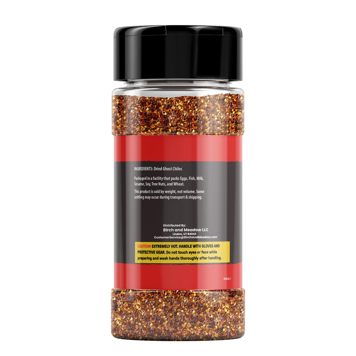 Birch & Meadow Ghost Pepper Flakes shaker jar adds precise heat to dishes.
