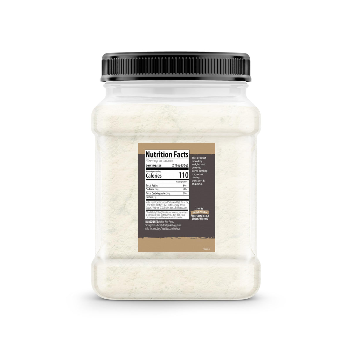 Birch & Meadow rice flour bag on counter ready for gluten-free recipes