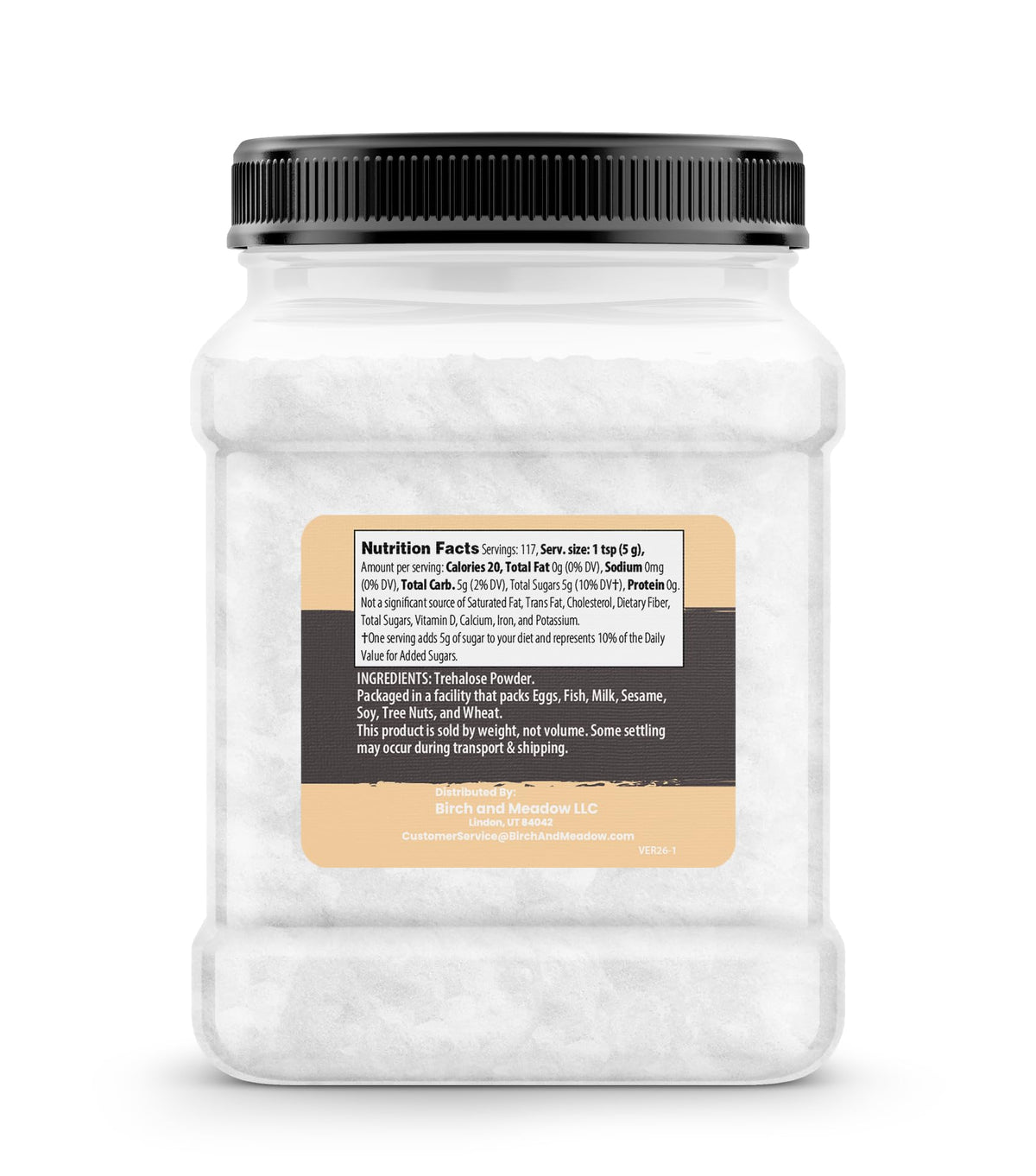 Birch & Meadow Trehalose Powder in a coffee cup, a gentle sugar substitute.