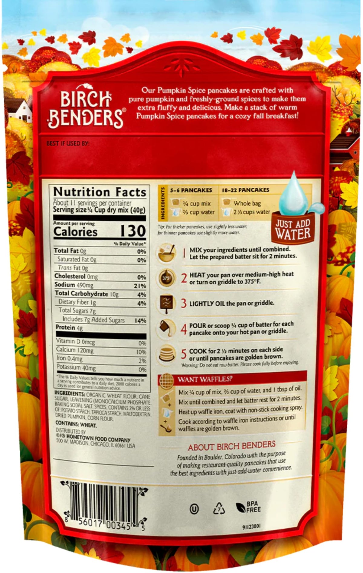 Birch Benders packaging on display, a seasonal baking staple for fall gatherings.