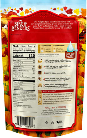 Birch Benders packaging on display, a seasonal baking staple for fall gatherings.