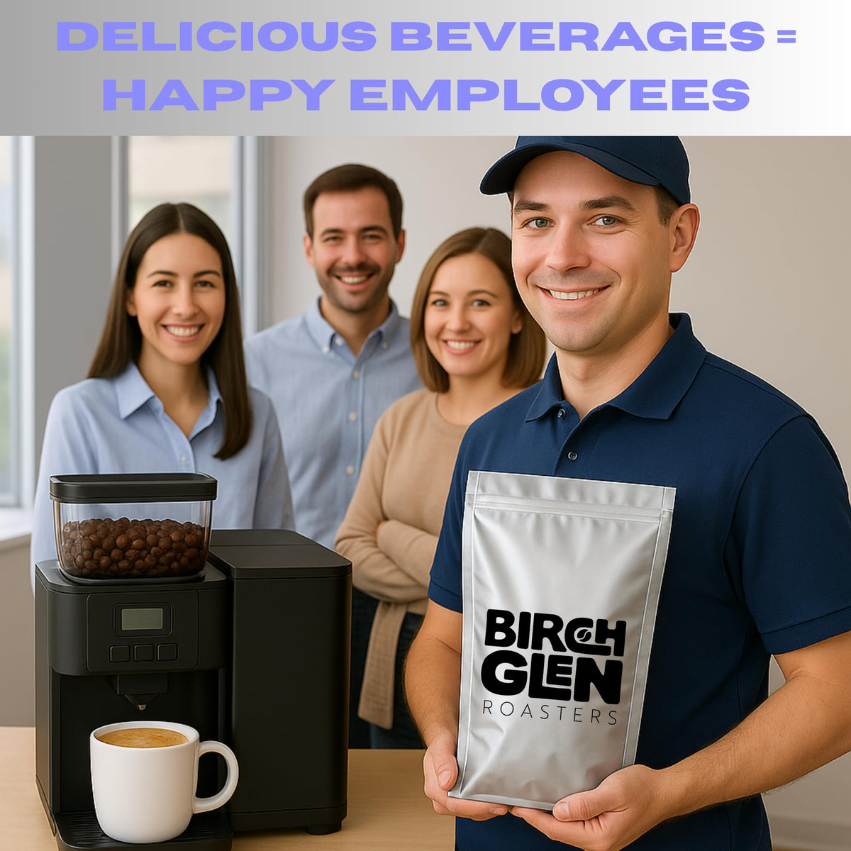 Birch Glen Roasters fast-dissolve latte foam for instant hot drinks