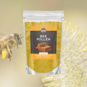 Birch & Meadow Bee Pollen Powder with measuring spoon.