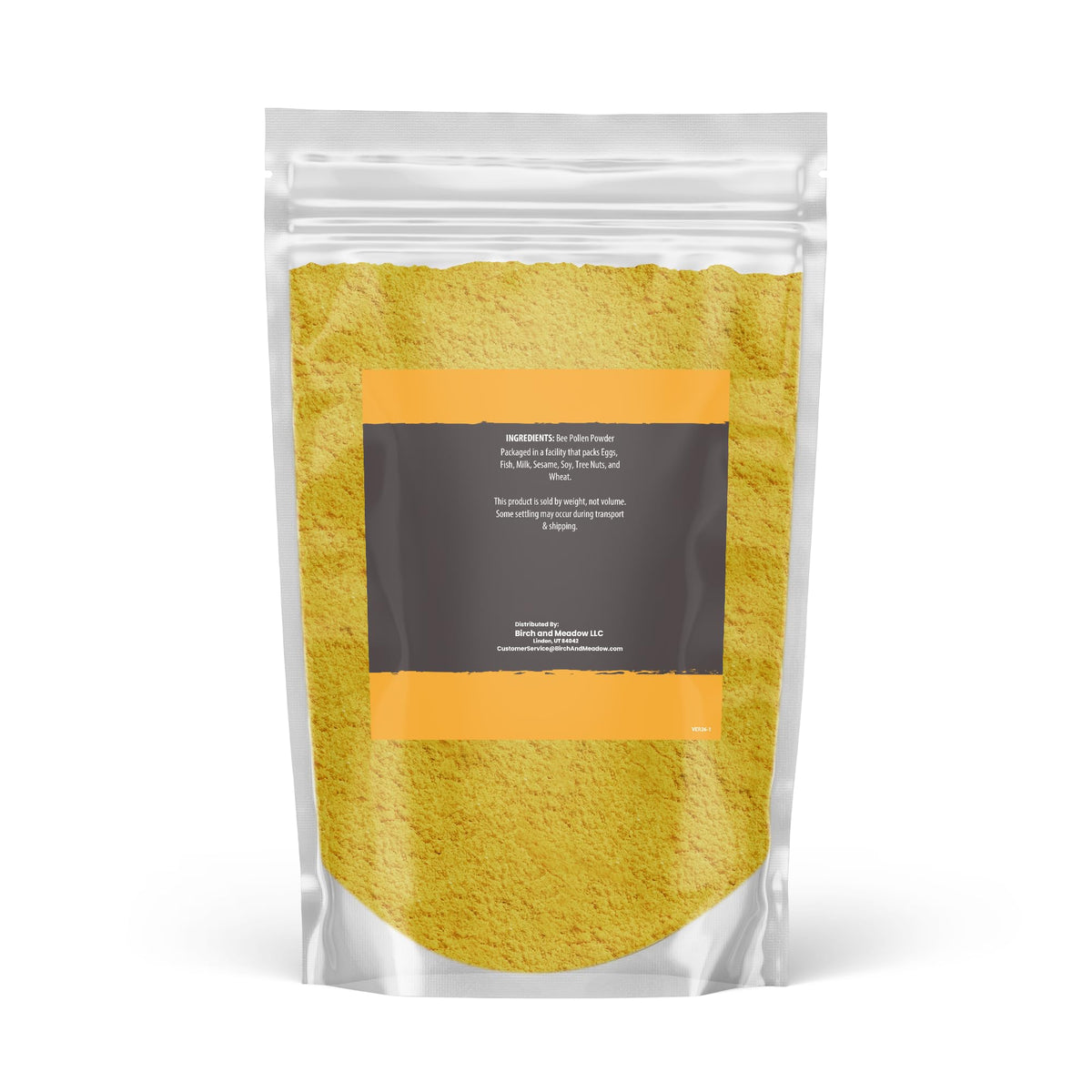 Birch & Meadow Bee Pollen Powder texture close-up.