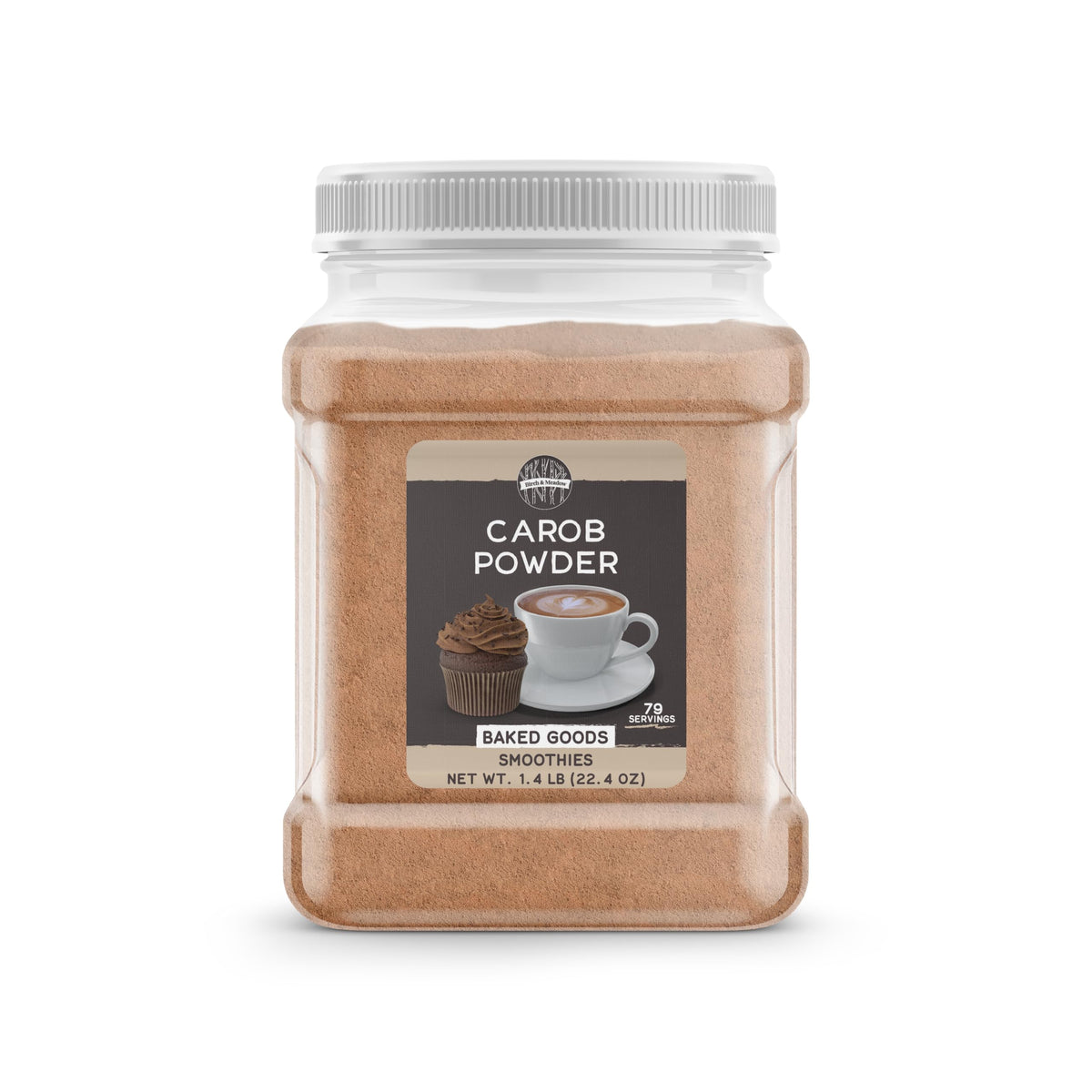 Birch & Meadow carob powder packaging for easy storage.