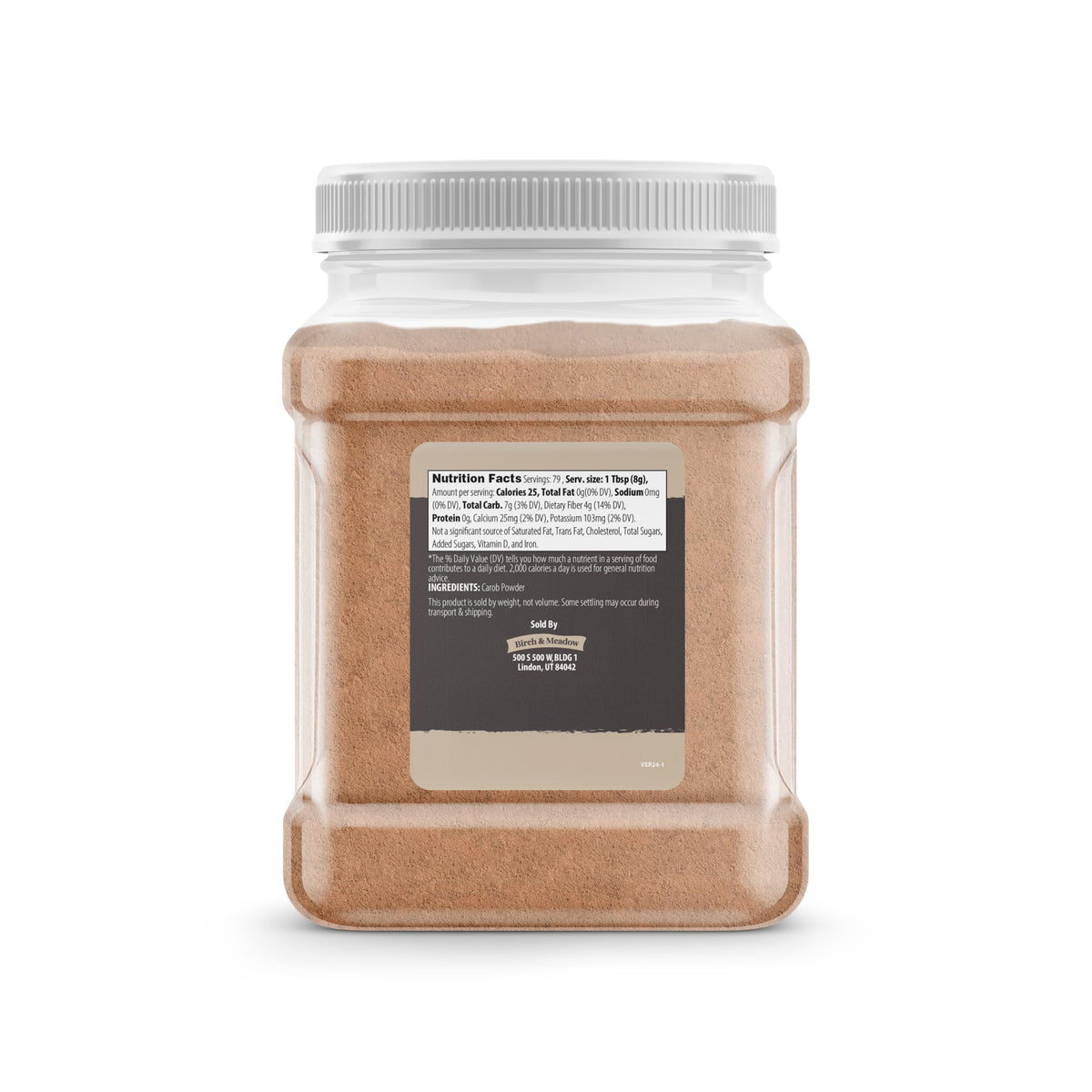 Birch & Meadow carob powder in a smoothie-ready setup.