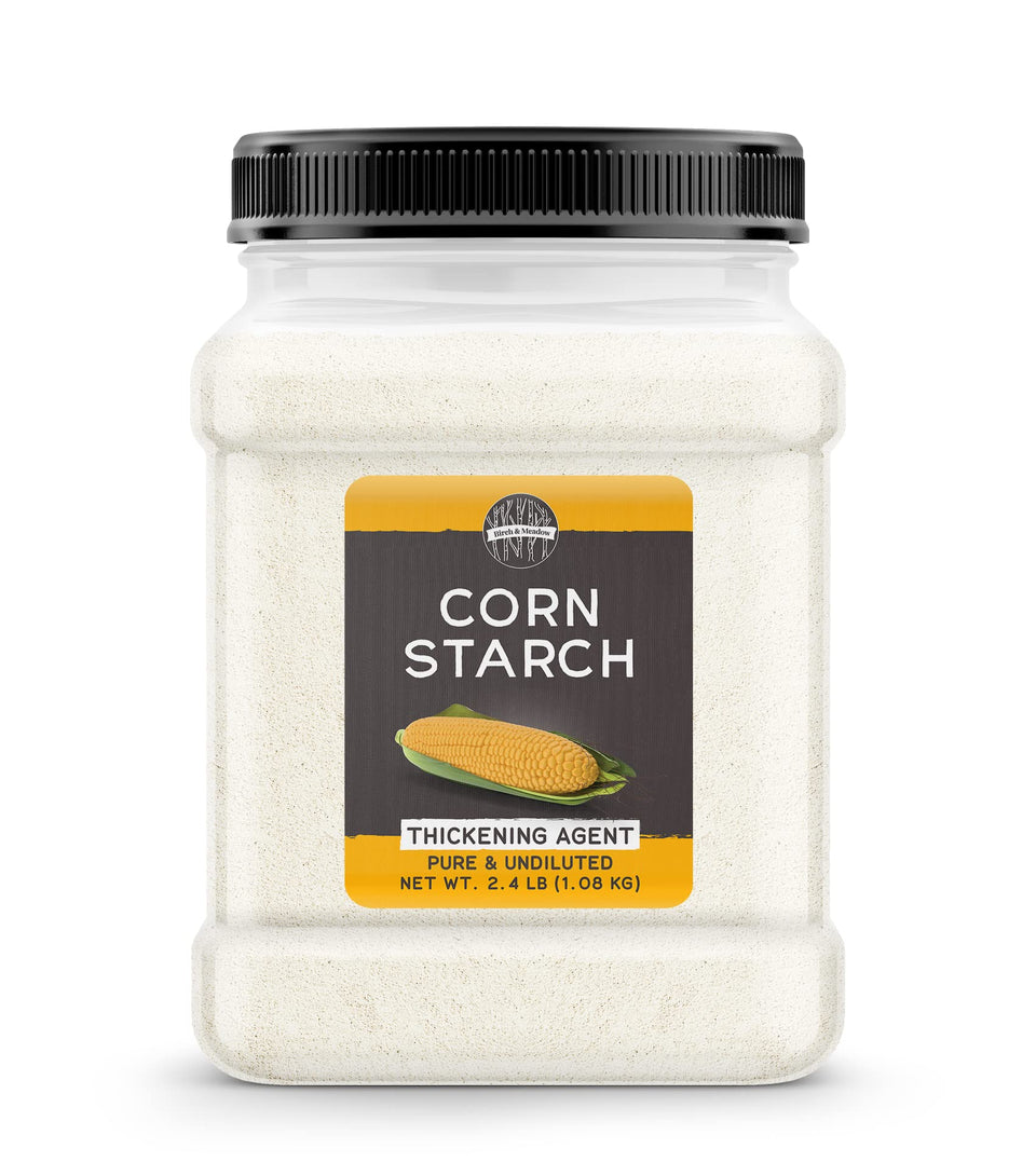 Birch & Meadow corn starch bag on pantry shelf for everyday thickening.