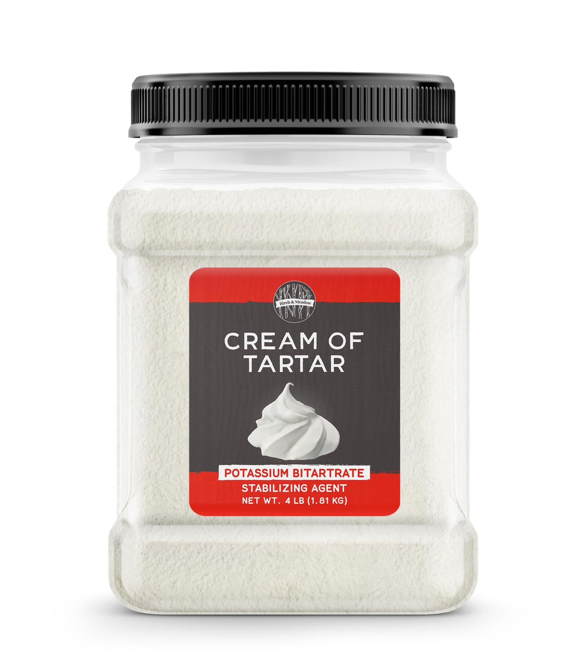 Birch & Meadow cream of tartar jar front with resealable lid for freshness