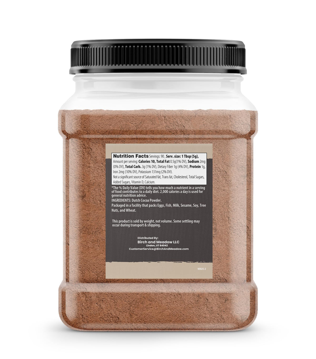 Birch and Meadow Dutch Cocoa Powder used for cakes and cookies with deep color.
