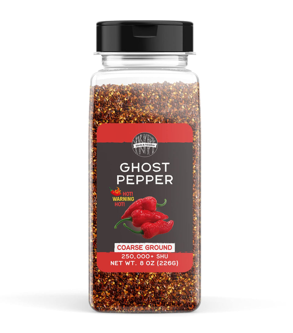 Birch & Meadow Ghost Pepper Flakes in a shaker jar for quick, spicy seasoning.