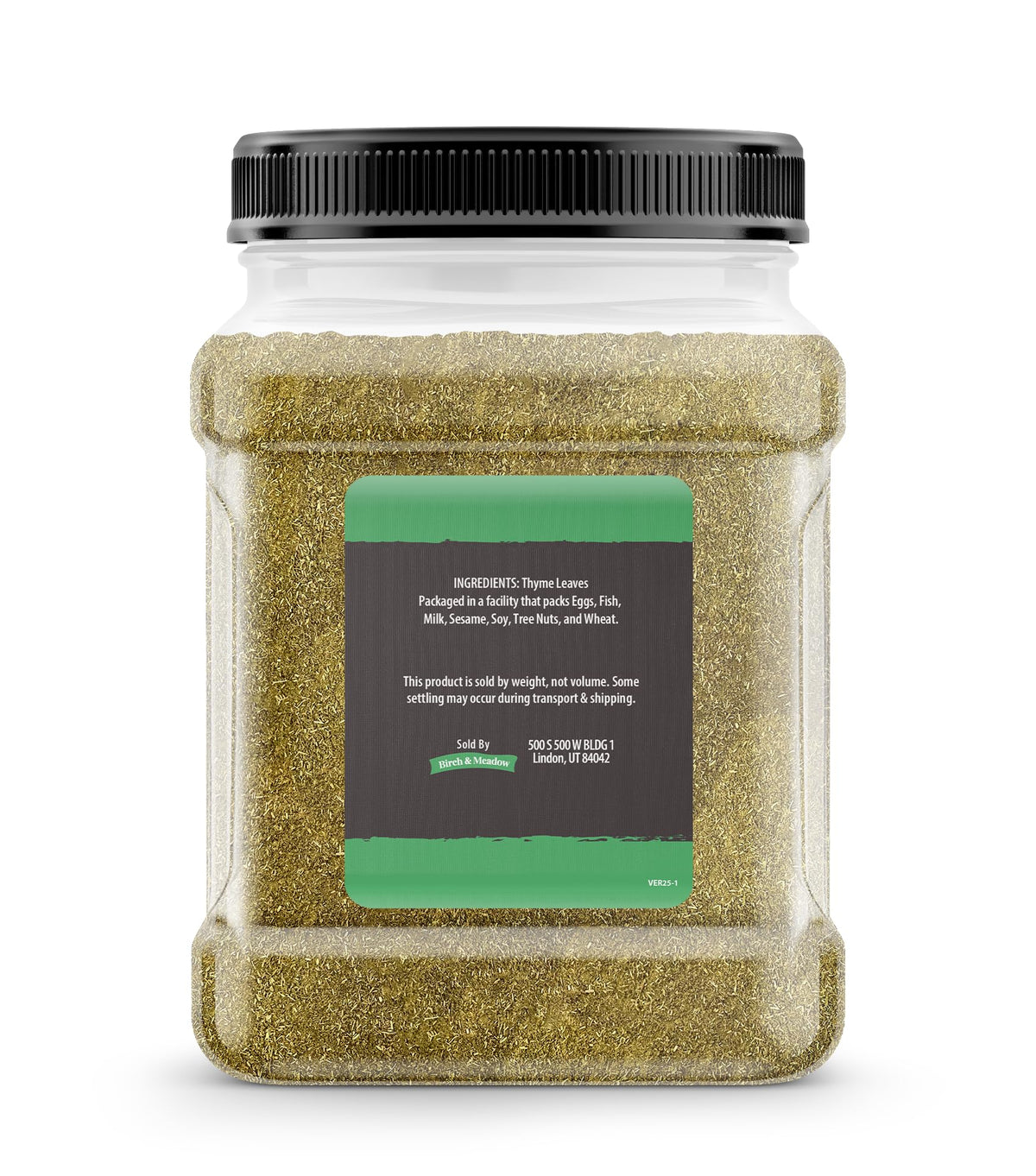 Birch & Meadow ground thyme in bag, ideal for flavorful roasts and sauces