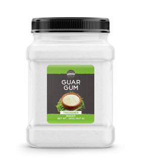 Birch and Meadow Guar Gum jar on countertop, a versatile thickener for gravies.