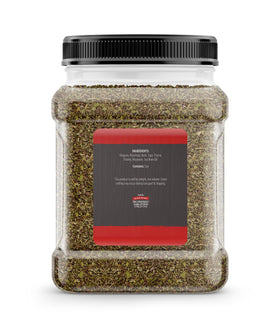 Birch & Meadow Italian Seasoning label closeup highlights oregano, rosemary and basil aroma.