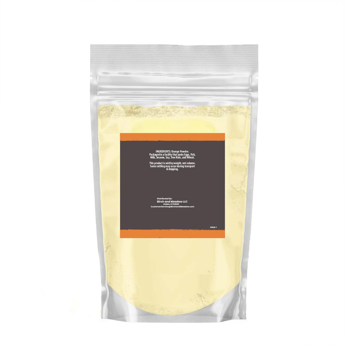 Birch & Meadow orange powder added to a smoothie for bright citrus flavor.