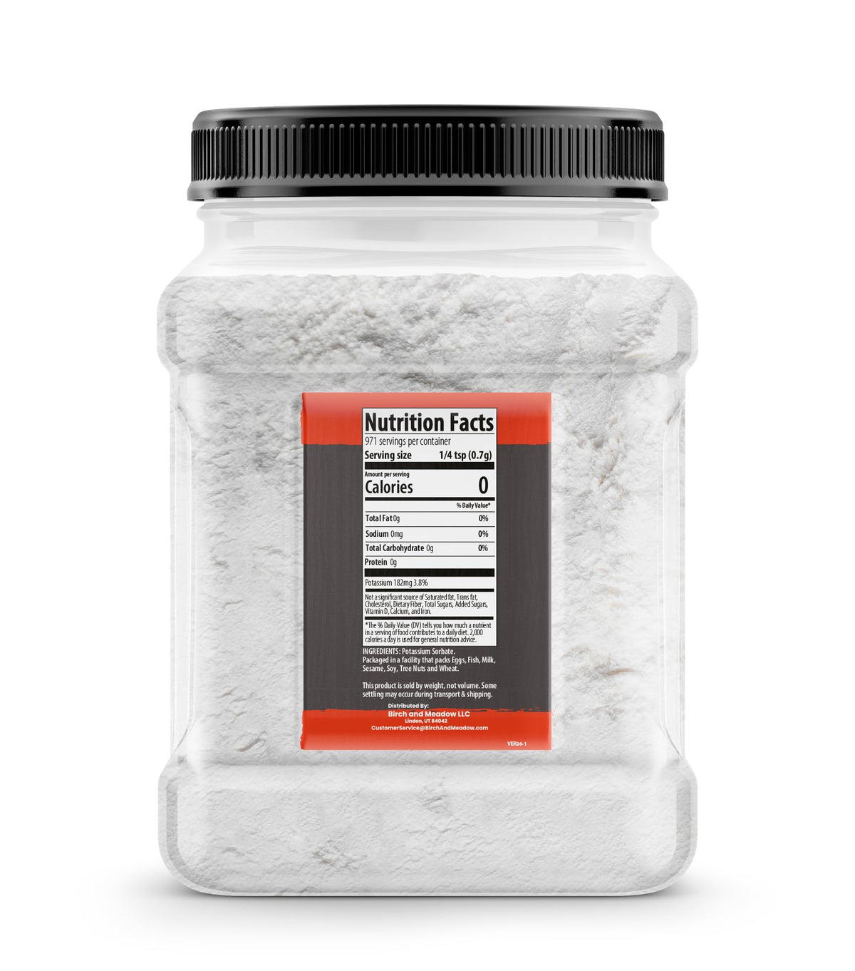 Birch and Meadow Potassium Sorbate package front highlights 1.5 lb packaging.