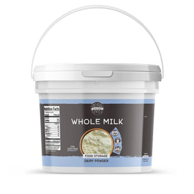 Birch & Meadow 1-gallon bucket of whole milk powder for easy home use.