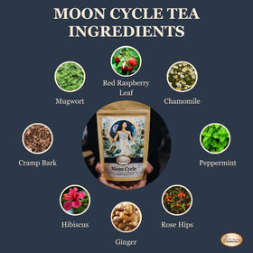Birth Song Botanicals Moon Cycle Tea loose-leaf shows premium quality for soothing cramps.