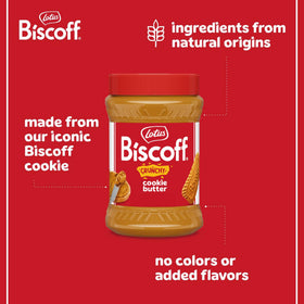 Biscoff Crunchy Spread with apple slices for dipping.