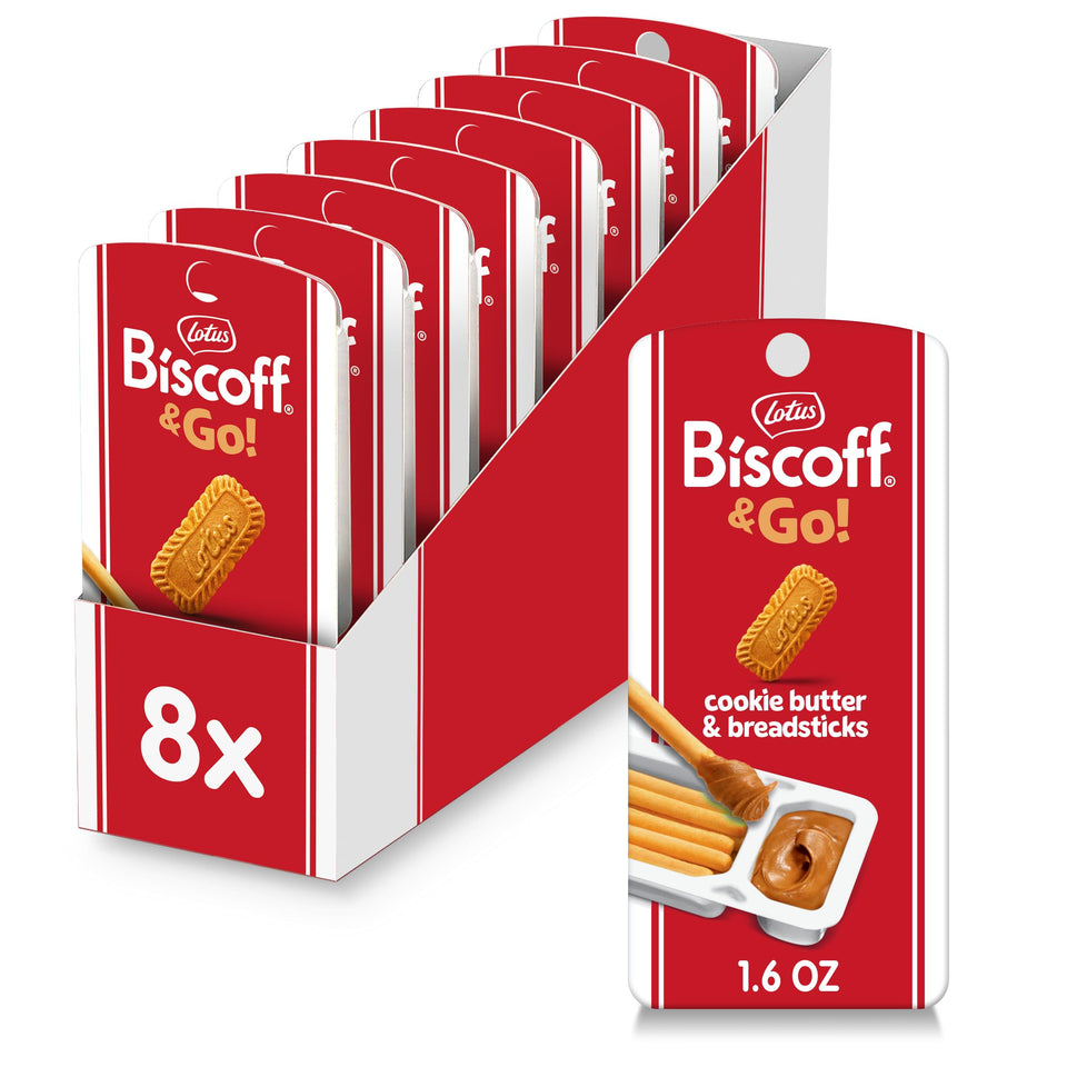 Biscoff GO snack pack with cookie butter and breadsticks ready for on-the-go