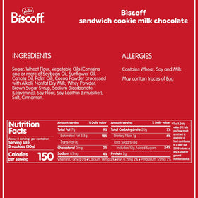 Closeup of golden-brown biscuit with creamy center from Biscoff Lotus cookies