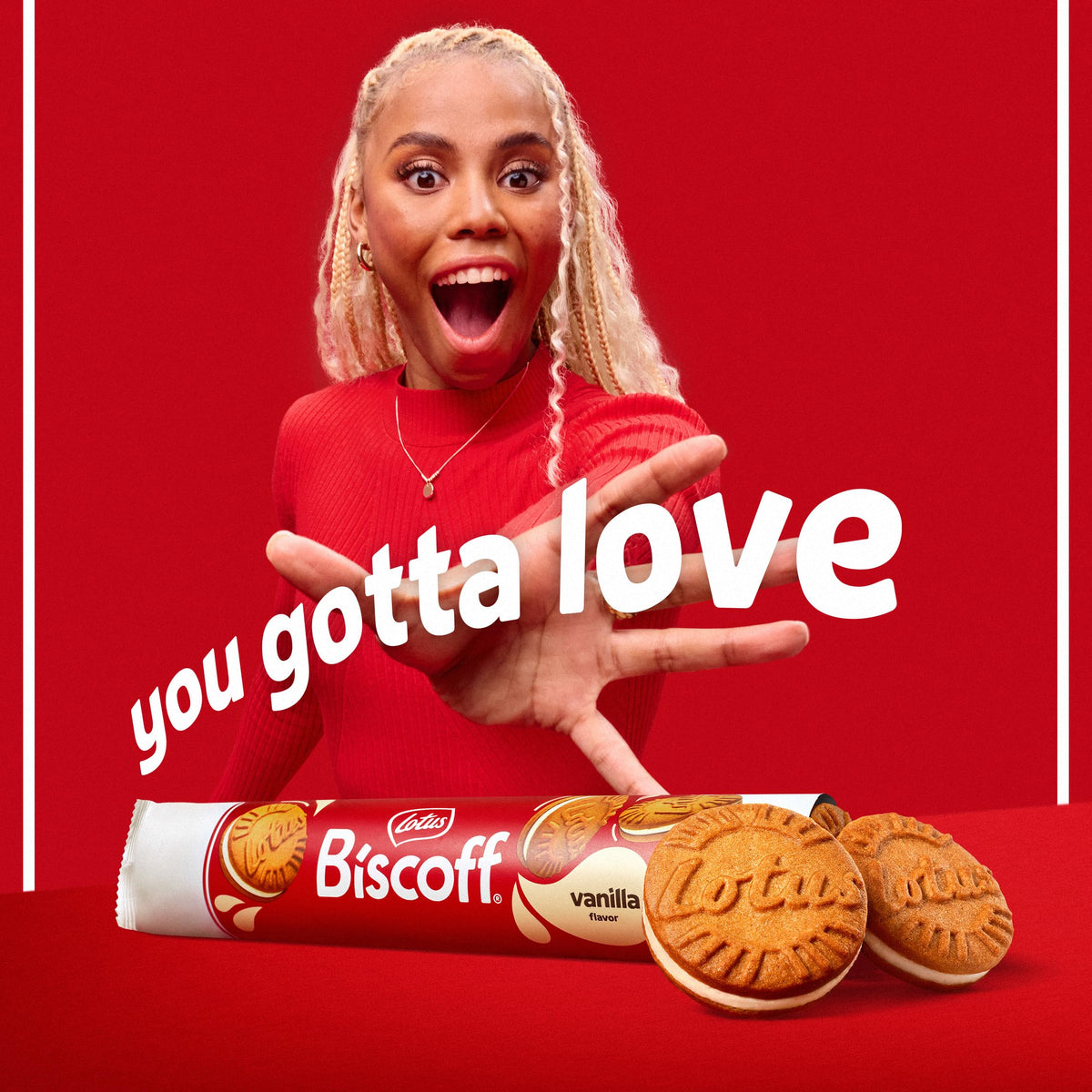 Biscoff Lotus packaging image highlighting convenient pack of nine cookies