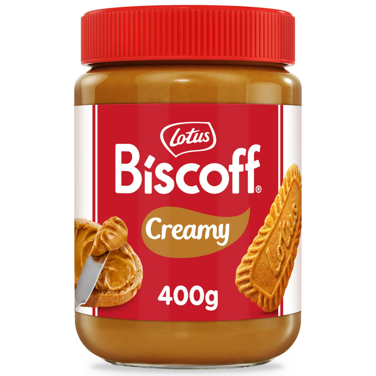 Biscoff soft biscuit spread caramel jar on toast for quick breakfasts