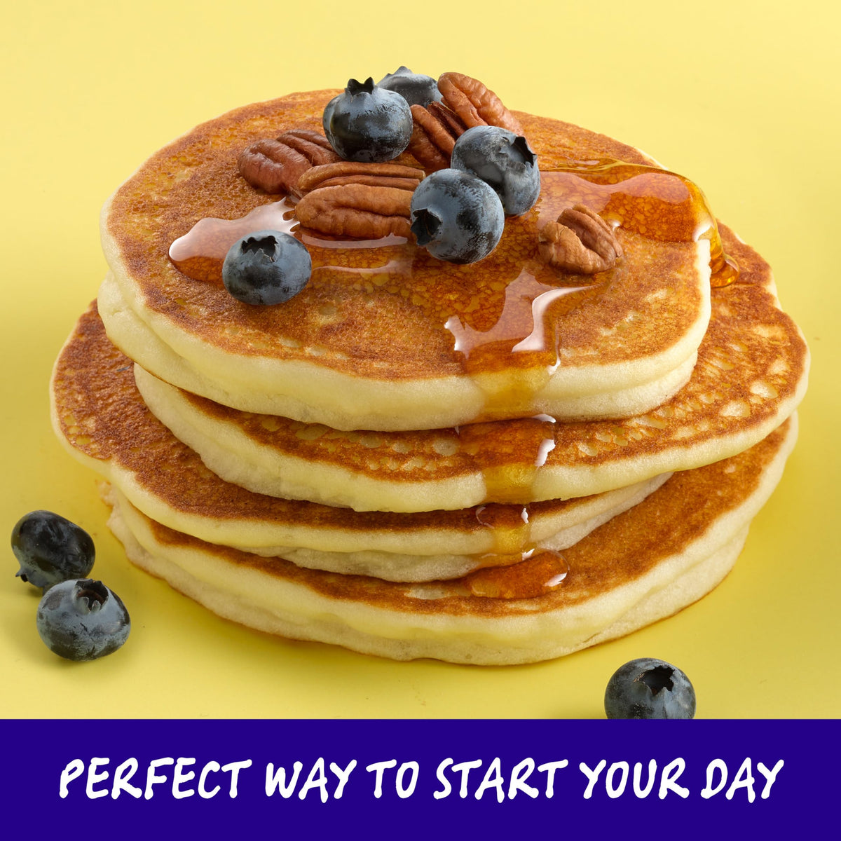 Bisquick gluten free pancake mix pack back shows simple prep directions for busy mornings.