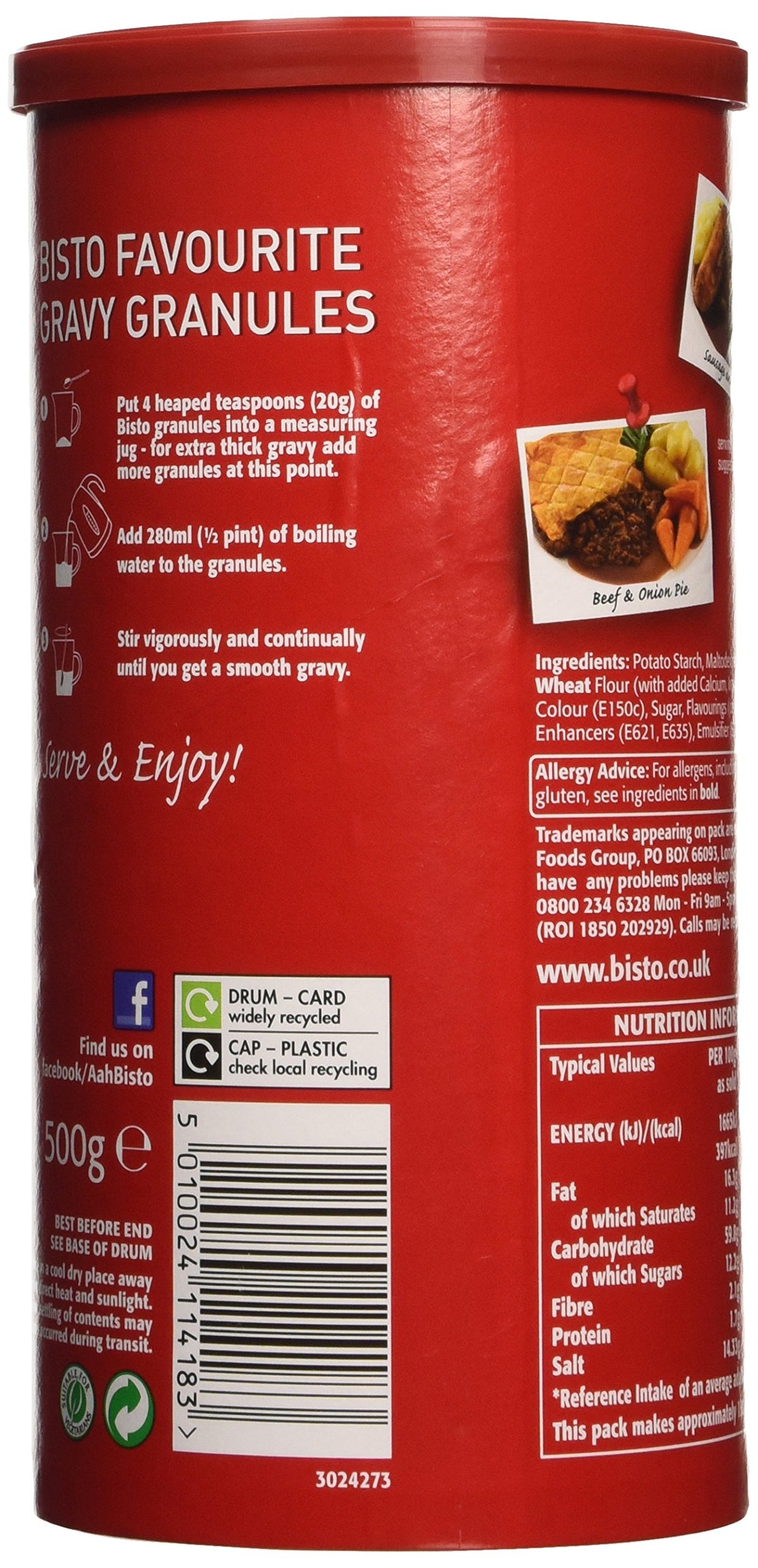 Bisto Beef Gravy Granules ready to serve with a glossy beef gravy
