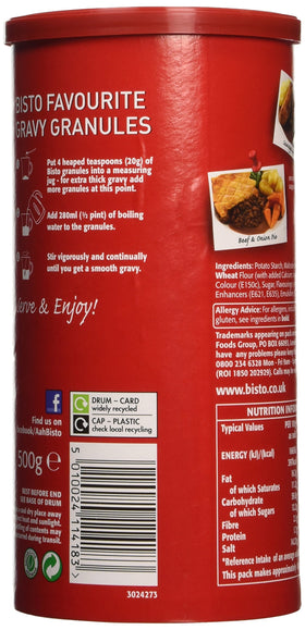 Bisto Beef Gravy Granules ready to serve with a glossy beef gravy