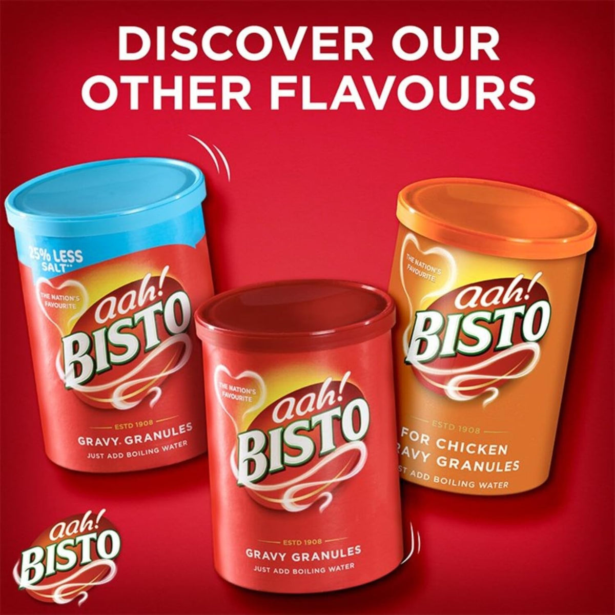 Bisto Chicken Gravy Granules heat with boiling water for smooth gravy