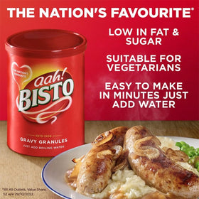 Bisto Gravy Granules suited for busy family dinners.