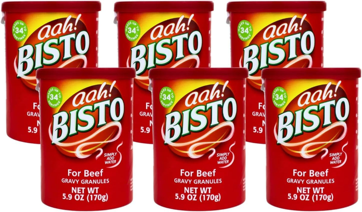 Bisto Gravy Granules pack six beef gravy for quick roasts.