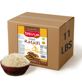 Bisvua Kataifi bulk 5kg pack ideal for bakery-scale knafeh and pistachio desserts.