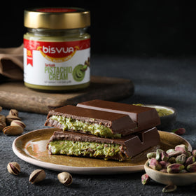 Bisvua Pistachio Cream 1 kg jar for bakers