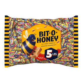 Bit-O-Honey candy with roasted almond pieces for nostalgic snacking.