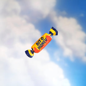 Bit-O-Honey classic honey flavor with almond bits, timeless appeal.